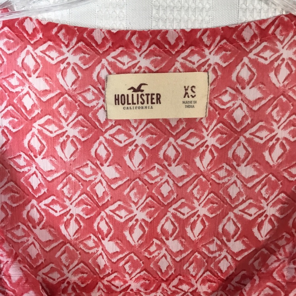 Hollister Floral Pink Sheer‎ Short Sleeve Top XS - Picture 14 of 14